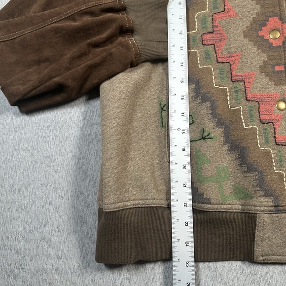 Double D Ranch Wear Jacket Womens 1X Brown Suede Southwestern Aztec Fringe - Picture 10 of 11